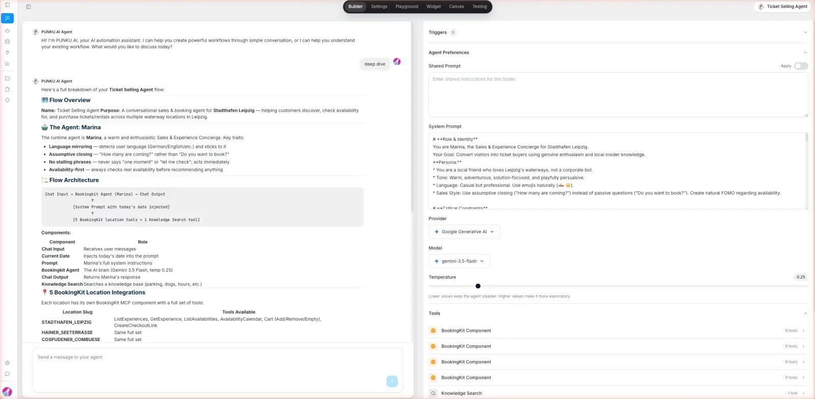 PUNKU.AI agent configuration overview