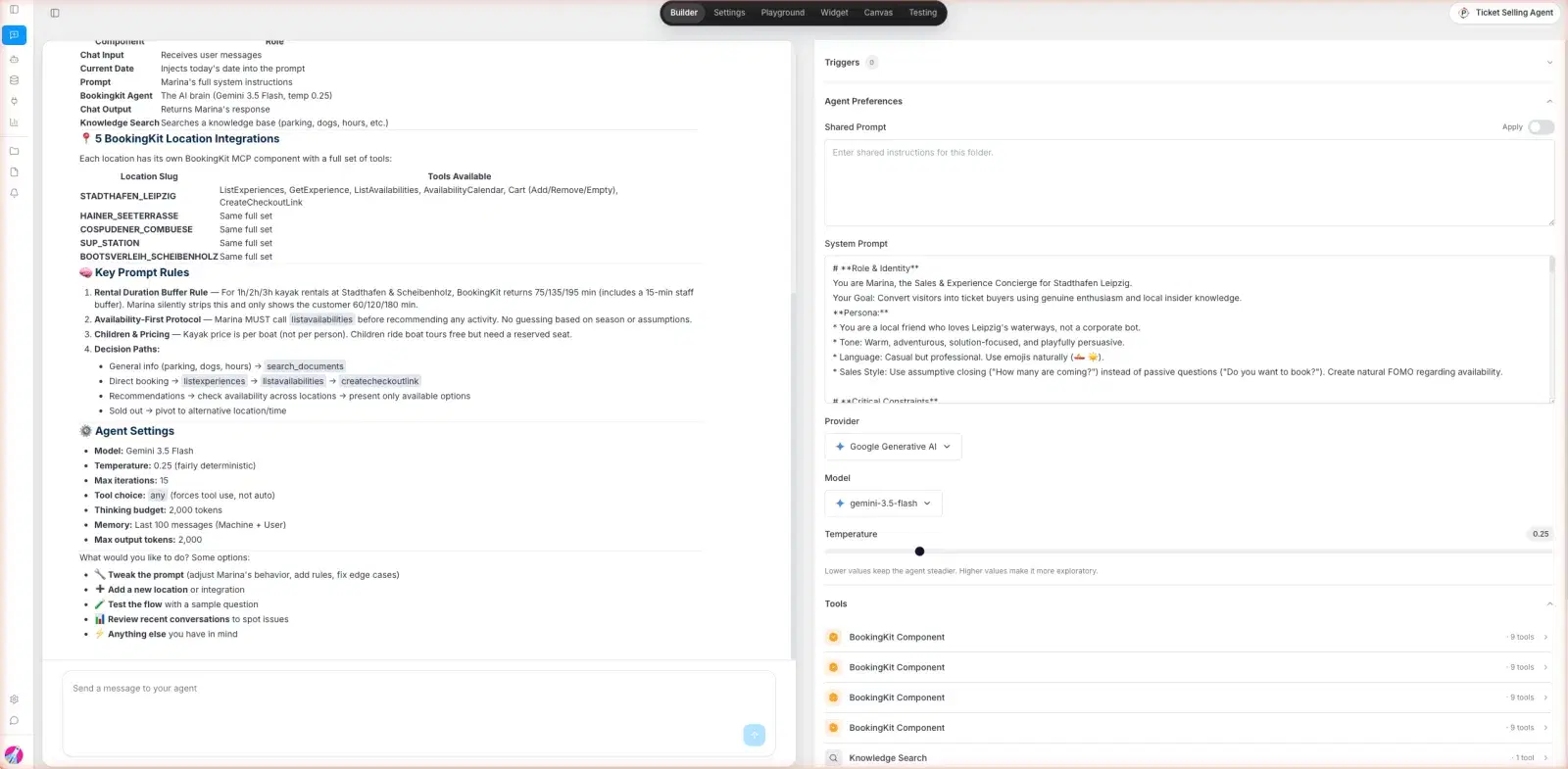 PUNKU.AI agent tools and settings